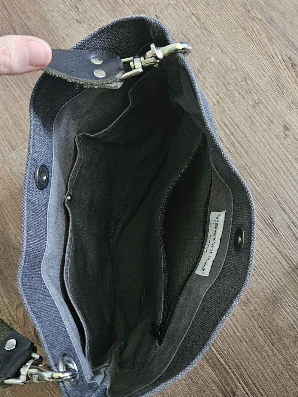 Classic Grey Canvas Shoulder Bag - Independent Reign Bucket Bag
